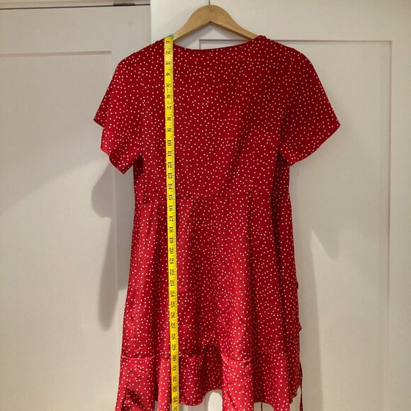Shein Red Polka Dot Wrap Dress Size 6 (M) - Picture 12 of 13